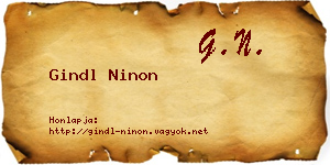 Gindl Ninon névjegykártya